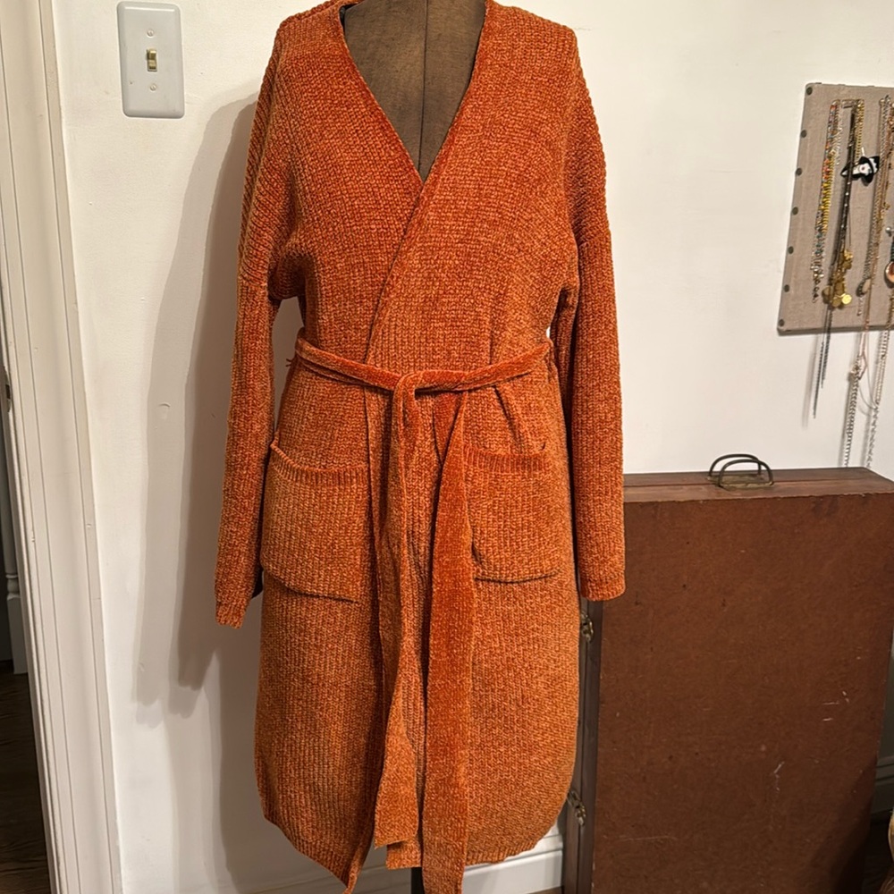 Chenille sweater coat with pockets, size M, Forever 21